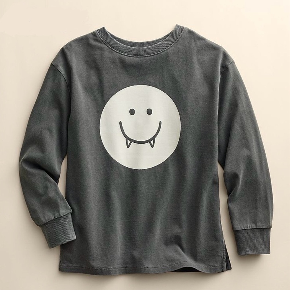 Little Co. by Lauren Conrad Organic Relaxed Long Sleeve Skater Tee Vampire Smile